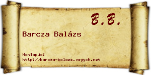 Barcza Balázs névjegykártya